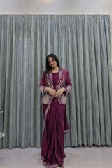 Designer Ready-to-Wear Saree with Embroidered Jacket