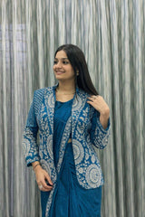 Designer Ready-to-Wear Saree with Embroidered Jacket
