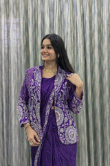 Designer Ready-to-Wear Saree with Embroidered Jacket