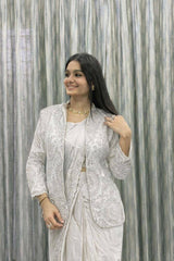 Designer Ready-to-Wear Saree with Embroidered Jacket
