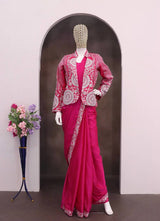Designer Ready-to-Wear Saree with Embroidered Jacket