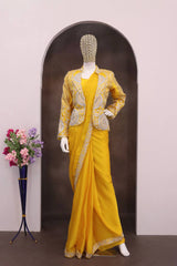 Designer Ready-to-Wear Saree with Embroidered Jacket