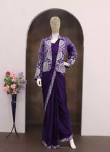 Designer Ready-to-Wear Saree with Embroidered Jacket