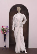 Designer Ready-to-Wear Saree with Embroidered Jacket