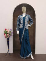 Designer Ready-to-Wear Saree with Embroidered Jacket
