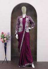 Designer Ready-to-Wear Saree with Embroidered Jacket