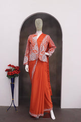Designer Ready-to-Wear Saree with Embroidered Jacket
