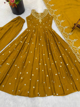 Roman Silk Party Wear Anarkali Gown Set