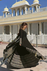 Rayon Kali Cut Embroidered Gown Set