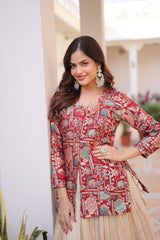 Cosmos Weaving Jacquard Lehenga Choli Set
