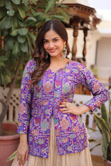 Cosmos Weaving Jacquard Lehenga Choli Set