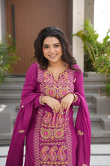 Chinnon Embroidered Festival Wear Kurta Set