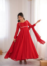 Designer Fox Blooming Georgette Anarkali Gown with Dupatta