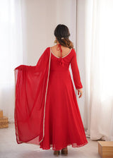 Designer Fox Blooming Georgette Anarkali Gown with Dupatta