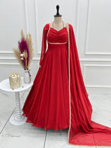 Designer Fox Blooming Georgette Anarkali Gown with Dupatta