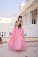 Mal Chanderi Festival Wear Gown