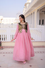 Mal Chanderi Festival Wear Gown