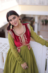 Mal Chanderi Festival Wear Gown