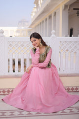 Mal Chanderi Festival Wear Gown