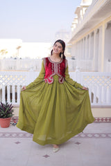 Mal Chanderi Festival Wear Gown