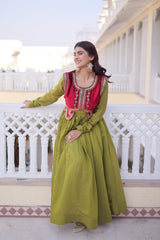 Mal Chanderi Festival Wear Gown