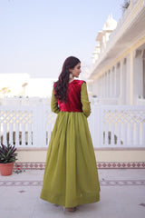 Mal Chanderi Festival Wear Gown