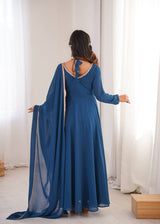 Designer Fox Blooming Georgette Anarkali Gown with Dupatta