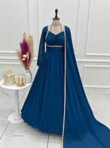 Designer Fox Blooming Georgette Anarkali Gown with Dupatta