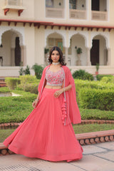 Faux Georgette Embroidered Party wear Lehenga Choli