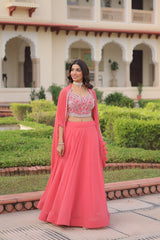 Faux Georgette Embroidered Party wear Lehenga Choli