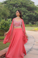 Faux Georgette Embroidered Party wear Lehenga Choli