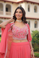 Faux Georgette Embroidered Party wear Lehenga Choli