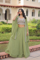 Faux Georgette Embroidered Party wear Lehenga Choli