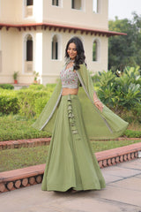 Faux Georgette Embroidered Party wear Lehenga Choli