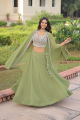 Faux Georgette Embroidered Party wear Lehenga Choli