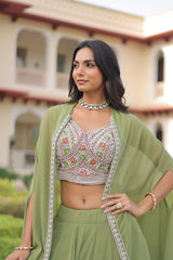 Faux Georgette Embroidered Party wear Lehenga Choli