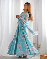 Floral Fox Georgette Anarkali Gown with Printed Dupatta