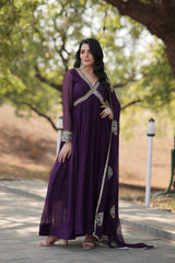 Faux Blooming Embroidered Top & Dupatta Set