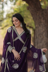 Faux Blooming Embroidered Top & Dupatta Set