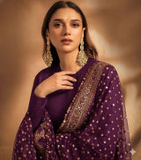 Fox Georgette Embroidered Party Wear Gown