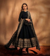 Fox Georgette Embroidered Party Wear Gown