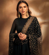 Fox Georgette Embroidered Party Wear Gown