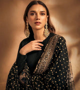 Fox Georgette Embroidered Party Wear Gown