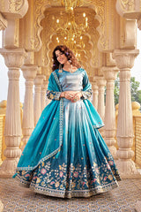 Pure Gold Crush Embroidered Choli Lehenga Set