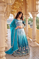 Pure Gold Crush Embroidered Choli Lehenga Set