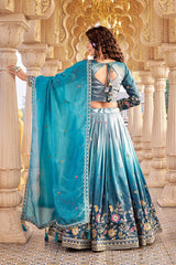 Pure Gold Crush Embroidered Choli Lehenga Set