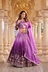 Pure Gold Crush Embroidered Choli Lehenga Set