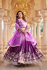 Pure Gold Crush Embroidered Choli Lehenga Set