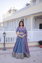 Silk Embroidered Lehenga Choli with Dupatta