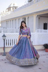 Silk Embroidered Lehenga Choli with Dupatta